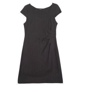 NWT Ann Taylor Black Sheath Dress Unique Neckline, Elegant Fit | Size 6